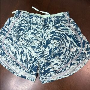 Nike Women's Blue and White Athletic Shorts